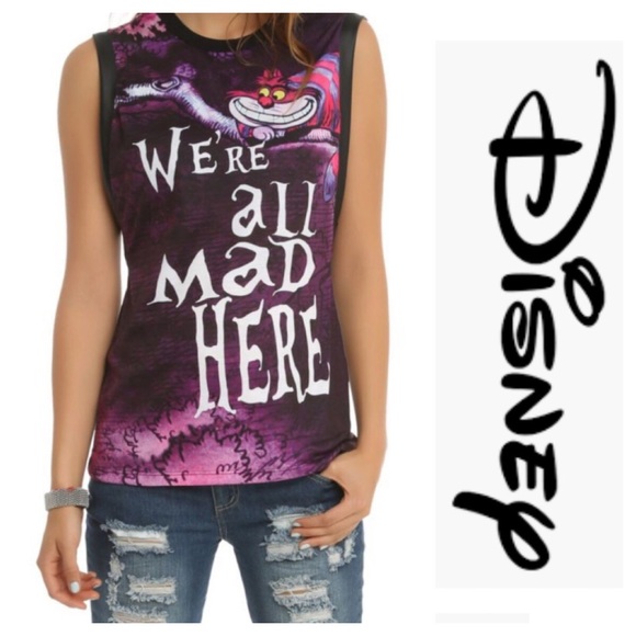 Disney Tops - Disney “We’re All Mad Here” Tank Top. Size Large